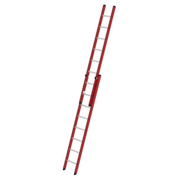 MUNK Sprossen-Schiebeleiter 2-teilig GFK/Alu ohne Traverse 2x8 Sprossen, 35108