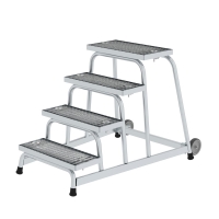 MUNK Arbeitspodest starr Stahl-Gitterrost mit Rollen 4...