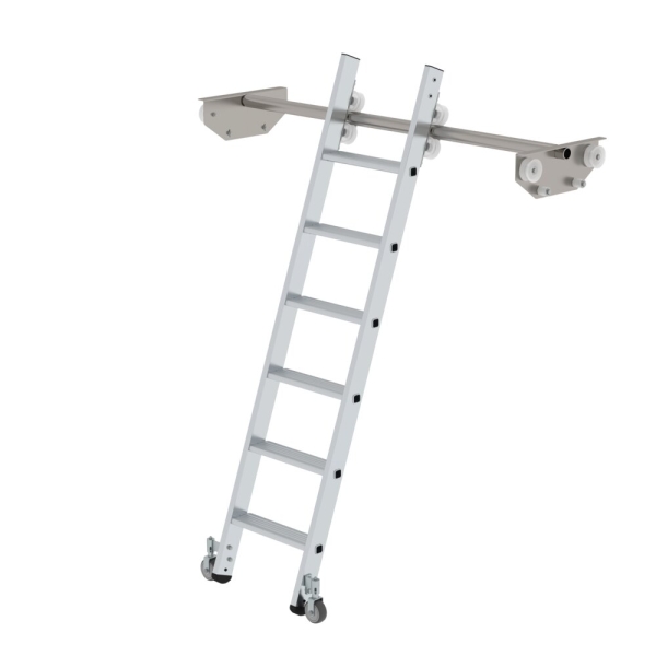 MUNK Stufen-Regalleiter fahrbar für Doppelregal 6 Stufen, 44606
