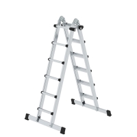 MUNK Teleskopleiter 4-teilig mit Traverse 4x6 Sprossen,...
