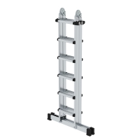 MUNK Teleskopleiter 4-teilig mit Traverse 4x6 Sprossen,...