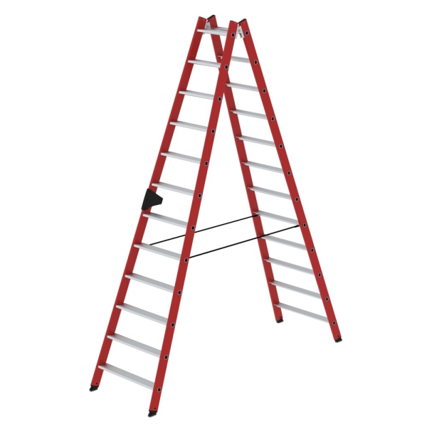 MUNK Stufen-Stehleiter beidseitig begehbar GFK / Alu 2x12 Stufen, 34124