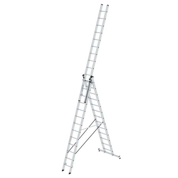 MUNK Mehrzweckleiter 3-teilig mit nivello®-Traverse 3x13 Sprossen, 11144