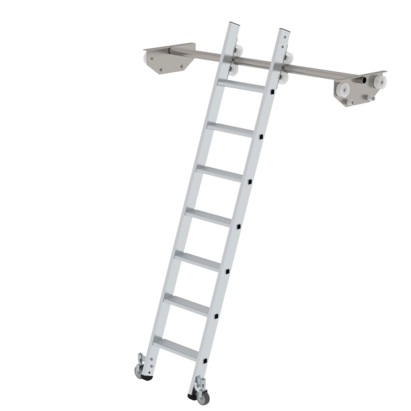 MUNK Stufen-Regalleiter fahrbar für Doppelregal 7 Stufen, 44607
