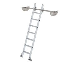 MUNK Stufen-Regalleiter fahrbar für Doppelregal 7...