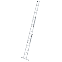 MUNK Sprossen-Mehrzweckleiter 3-teilig mit nivello®-Traverse und Wandlaufrollen 3x10 Sprossen, 33310