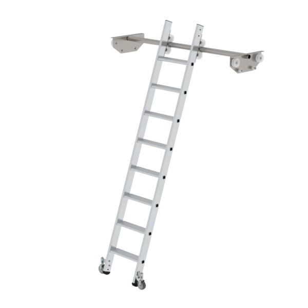 MUNK Stufen-Regalleiter fahrbar für Doppelregal 8 Stufen, 44608