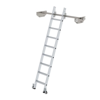 MUNK Stufen-Regalleiter fahrbar für Doppelregal 8...