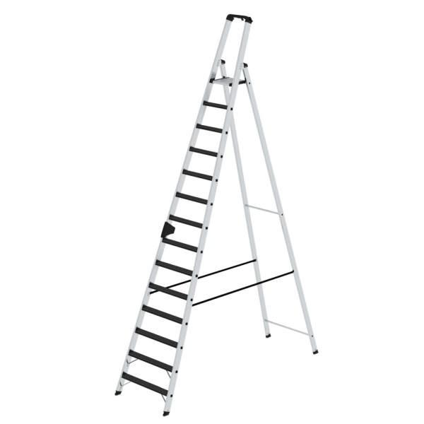 MUNK Stufen-Stehleiter einseitig begehbar mit clip-step R13 14 Stufen, 41634
