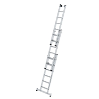 MUNK Stufen-Mehrzweckleiter 3-teilig mit nivello®-Traverse 3x6 Stufen, 33318