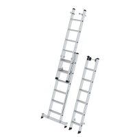 MUNK Stufen-Mehrzweckleiter 3-teilig mit nivello®-Traverse 3x6 Stufen, 33318