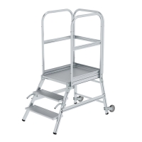 MUNK Podesttreppe einseitig begehbar mit Rollen und...