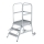 MUNK Podesttreppe einseitig begehbar mit Rollen und Griffen Aluminium geriffelt 3 Stufen, 56103
