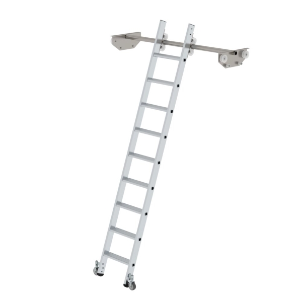 MUNK Stufen-Regalleiter fahrbar für Doppelregal 9 Stufen, 44609
