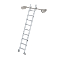 MUNK Stufen-Regalleiter fahrbar für Doppelregal 9...