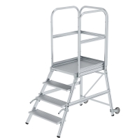 MUNK Podesttreppe einseitig begehbar mit Rollen und...