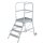 MUNK Podesttreppe einseitig begehbar mit Rollen und Griffen Aluminium geriffelt 4 Stufen, 56104