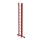 MUNK Sprossen-Schiebeleiter 2-teilig GFK/Alu mit Traverse 2x10 Sprossen, 35510