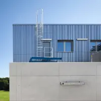 MUNK Einzügige Steigleiter mit Rückenschutz Aluminium blank 5,96m, 510100