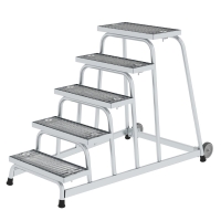 MUNK Arbeitspodest starr Stahl-Gitterrost mit Rollen 5...