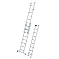 MUNK Stufen-Mehrzweckleiter 3-teilig mit nivello®-Traverse 3x8 Stufen, 33324