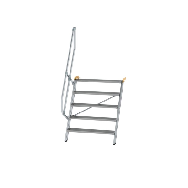 MUNK Treppe 60° Stufenbreite 1000 mm 5 Stufen Aluminium geriffelt, 600325