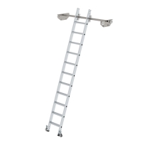 MUNK Stufen-Regalleiter fahrbar für Doppelregal 11...