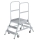 MUNK Podesttreppe beidseitig begehbar mit Federrollen Aluminium geriffelt 3 Stufen, 50203