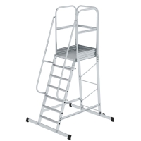 MUNK Plattformleiter mit Rollen 7 Stufen, 303107