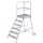 MUNK Podesttreppe einseitig begehbar mit Rollen und Griffen Aluminium geriffelt 6 Stufen, 56106