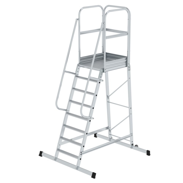 MUNK Plattformleiter mit Rollen 8 Stufen, 303108