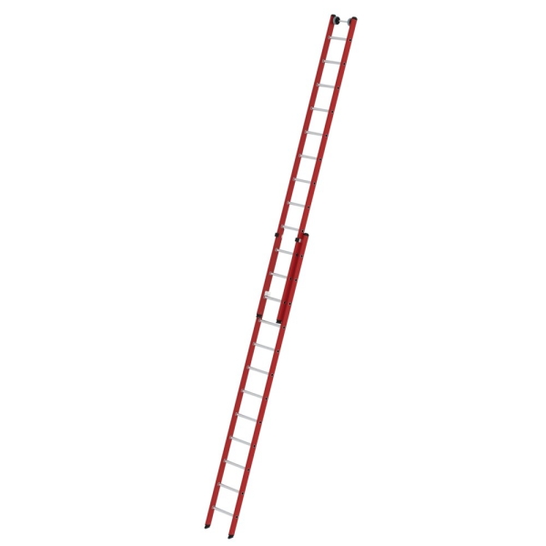 MUNK Sprossen-Schiebeleiter 2-teilig GFK/Alu ohne Traverse 2x12 Sprossen, 35112