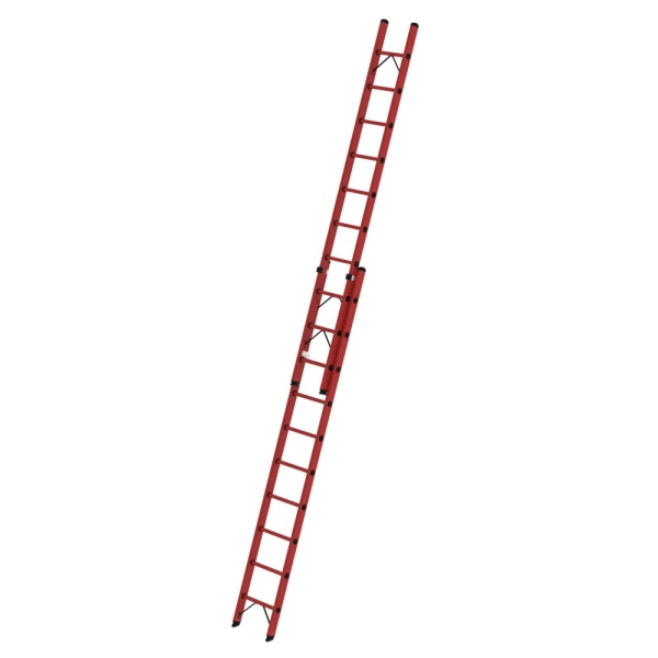 MUNK Sprossen-Schiebeleiter GFK 2-teilig ohne Traverse 2x10 Sprossen, 36110