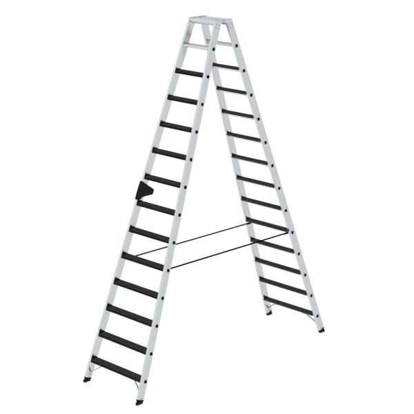 MUNK Stufen-Stehleiter beidseitig begehbar mit clip-step R13 2x14 Stufen, 41647