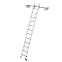 MUNK Stufen-Regalleiter fahrbar für Doppelregal 12...