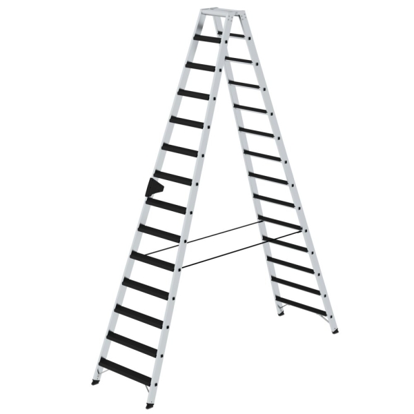 MUNK Stufen-Stehleiter beidseitig begehbar mit clip-step relax 2x14 Stufen, 42228