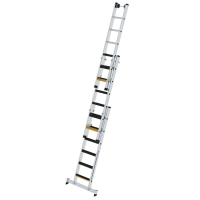 MUNK Stufen-Mehrzweckleiter 3-teilig mit nivello®-Traverse und clip-step R13 3x6 Stufen, 33319