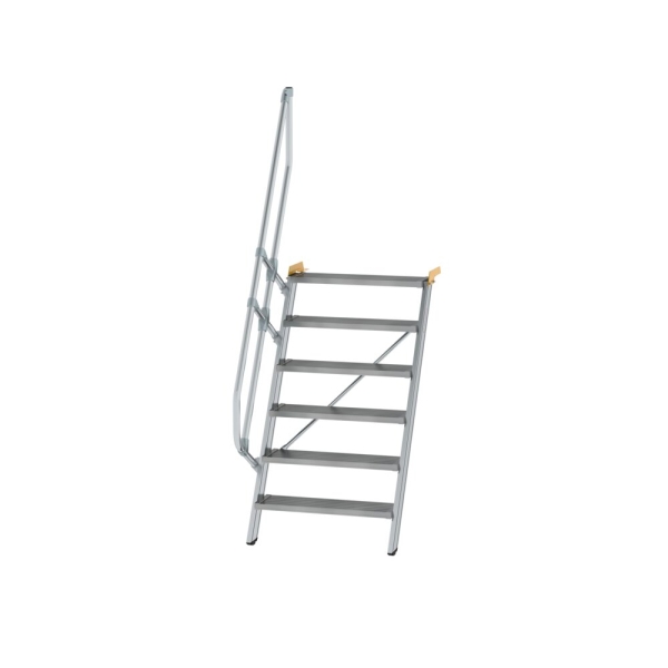 MUNK Treppe 60° Stufenbreite 800 mm 6 Stufen Aluminium geriffelt, 600226