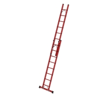MUNK Sprossen-Schiebeleiter 2-teilig GFK mit Traverse 2x8...