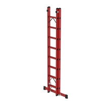 MUNK Sprossen-Schiebeleiter 2-teilig GFK mit Traverse 2x8...
