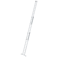 MUNK Sprossen-Mehrzweckleiter 3-teilig mit nivello®-Traverse und Wandlaufrollen 3x14 Sprossen, 33314