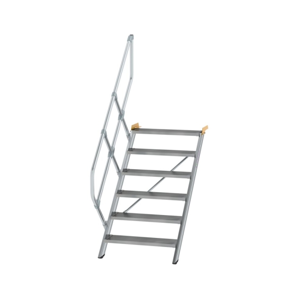 MUNK Treppe 45° Stufenbreite 800 mm 6 Stufen Aluminium geriffelt, 600266