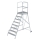 MUNK Podesttreppe einseitig begehbar mit Rollen und Griffen Aluminium geriffelt 8 Stufen, 56108