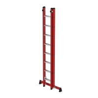 MUNK Sprossen-Schiebeleiter 2-teilig GFK/Alu mit nivello®-Traverse 2x12 Sprossen, 35532