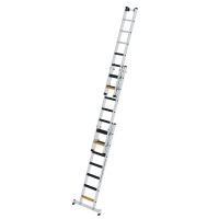 MUNK Stufen-Mehrzweckleiter 3-teilig mit nivello®-Traverse und clip-step R13 3x7 Stufen, 33322