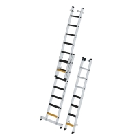 MUNK Stufen-Mehrzweckleiter 3-teilig mit nivello®-Traverse und clip-step R13 3x7 Stufen, 33322