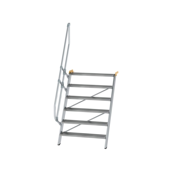 MUNK Treppe 60° Stufenbreite 1000 mm 6 Stufen Aluminium geriffelt, 600326