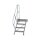 MUNK Treppe mit Plattform 45° Stufenbreite 600 mm 4 Stufen Aluminium geriffelt, 600424