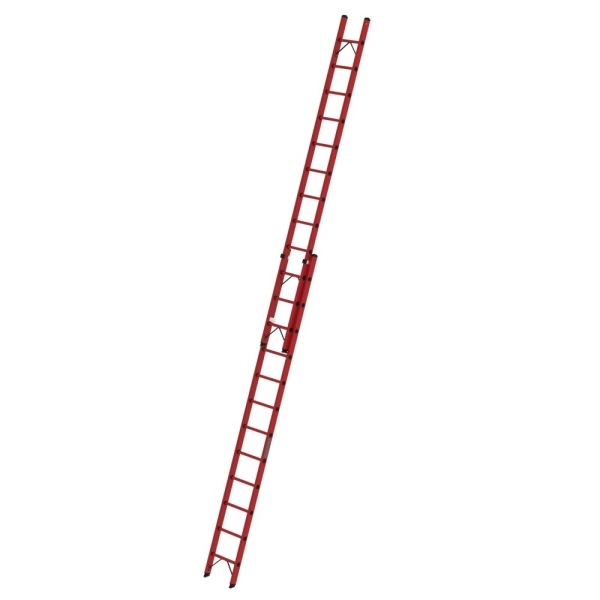MUNK Sprossen-Schiebeleiter GFK 2-teilig ohne Traverse 2x12 Sprossen, 36112