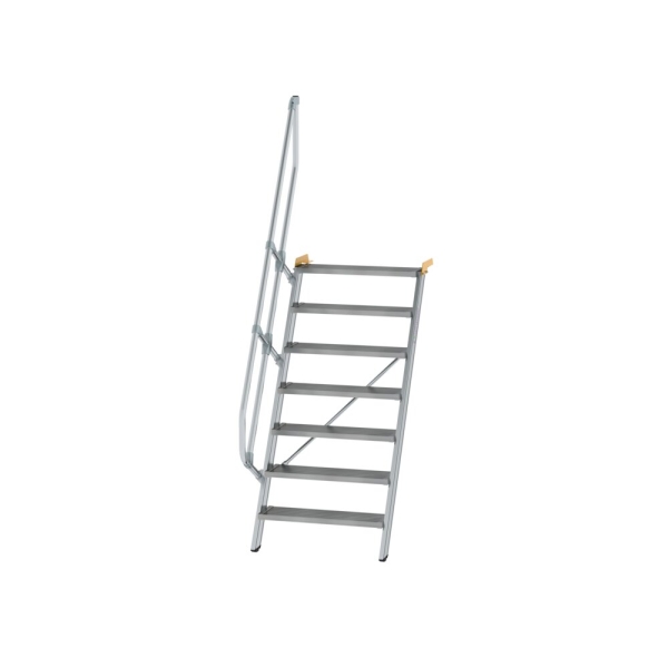 MUNK Treppe 60° Stufenbreite 800 mm 7 Stufen Aluminium geriffelt, 600227
